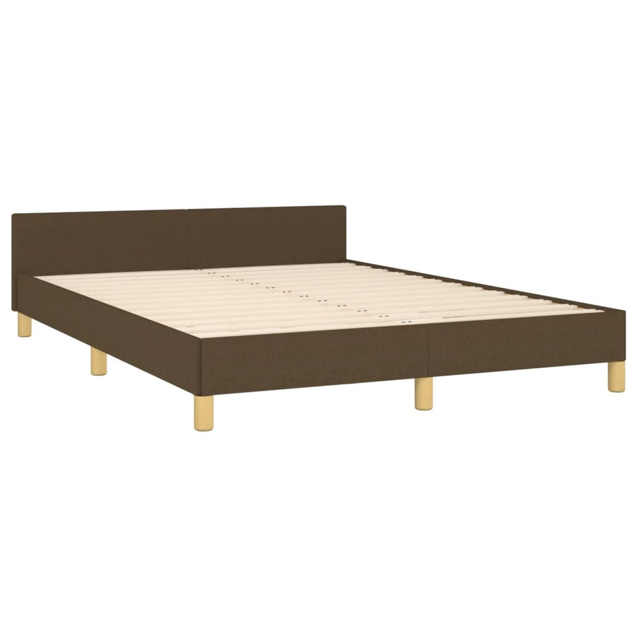 Bedframe Met Hoofdeinde Stof Donkerbruin 140 x 200 cm Verticale strepen