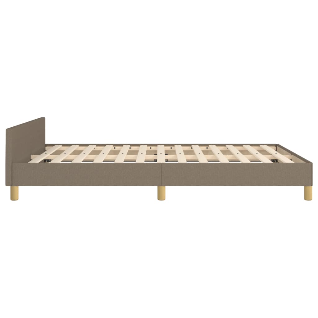 Bedframe Met Hoofdeinde Stof Taupe 140 x 200 cm Verticale strepen