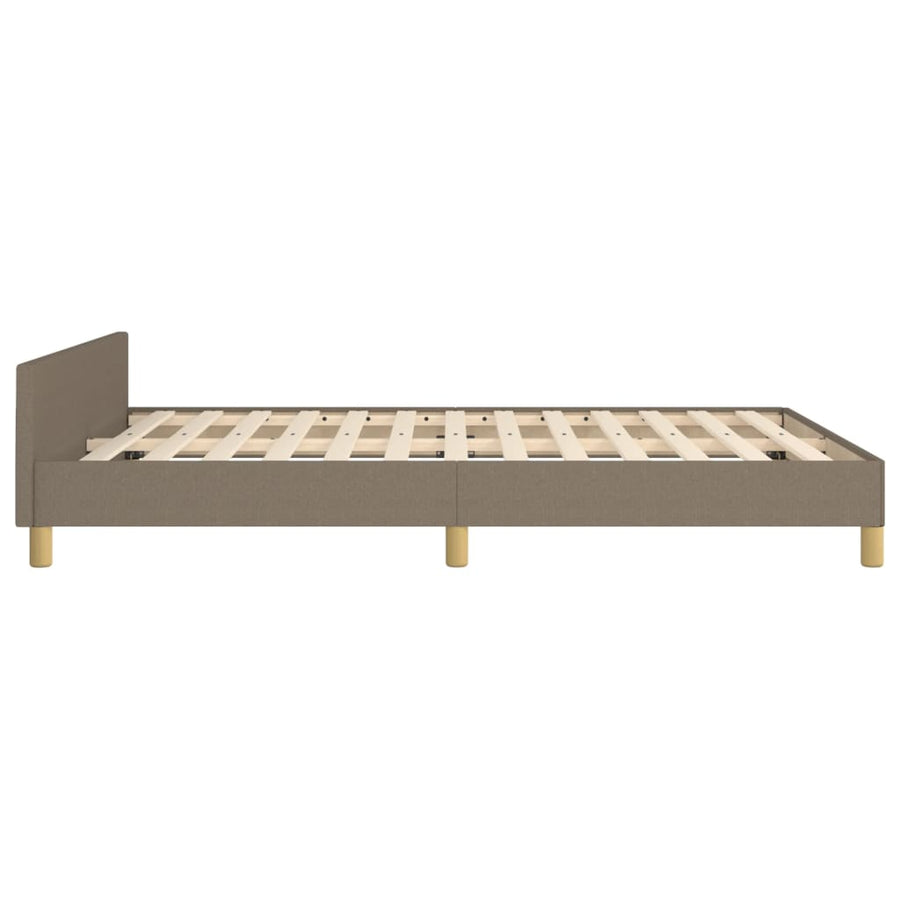 Bedframe Met Hoofdeinde Stof Taupe 140 x 200 cm Verticale strepen