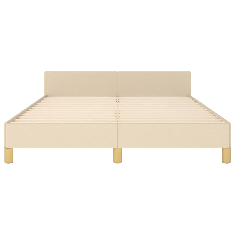 Bedframe Met Hoofdeinde Stof Kleurig Crème 140 x 200 cm Verticale strepen