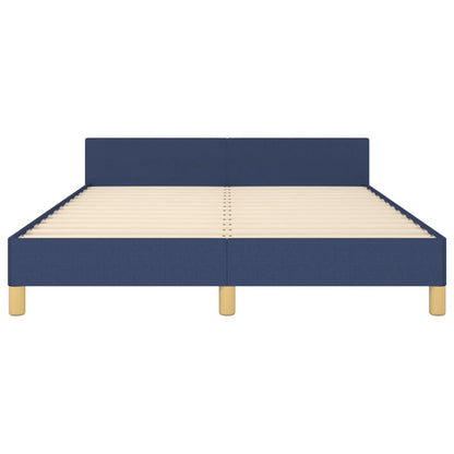 Bedframe Met Hoofdeinde Stof Blauw 140 x 200 cm Verticale strepen