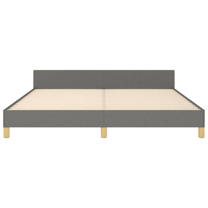 Bedframe Met Hoofdeinde Stof Donkergrijs 160 x 200 cm Verticale strepen