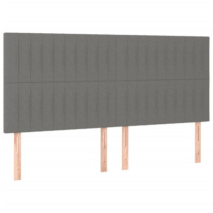 Bedframe Met Hoofdeinde Stof Donkergrijs 160 x 200 cm Verticale strepen