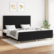 Bed frame without mattress fabric black 160x200 cm