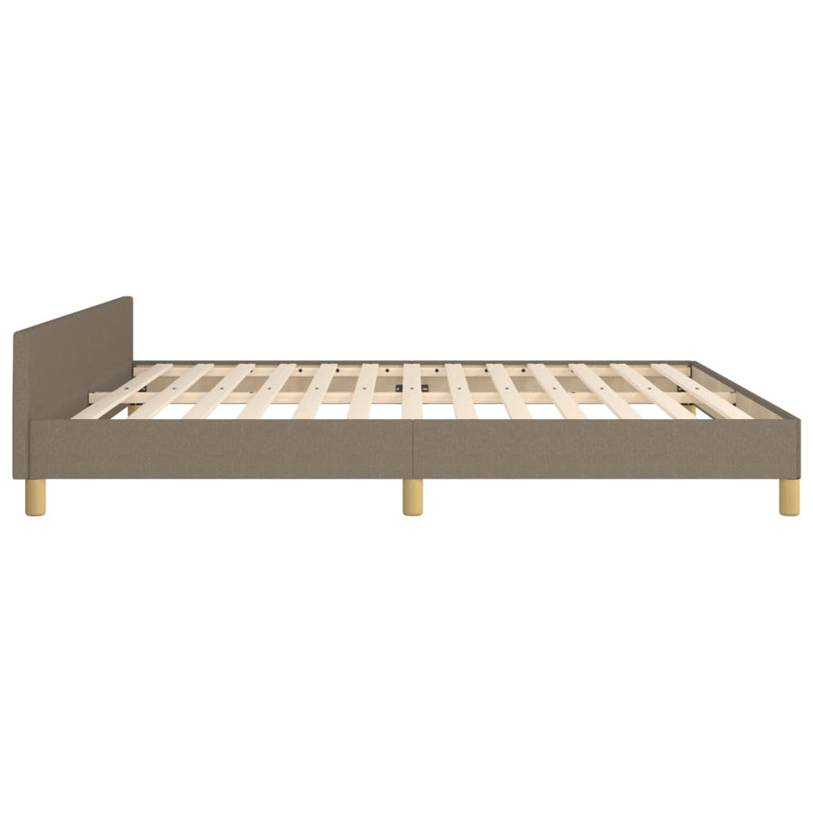 Bedframe Met Hoofdeinde Stof Taupe 160 x 200 cm Verticale strepen