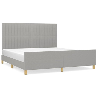 Bedframe met hoofdeinde stof lichtgrijs 180x200 cm 180 x 200 cm Lichtgrijs