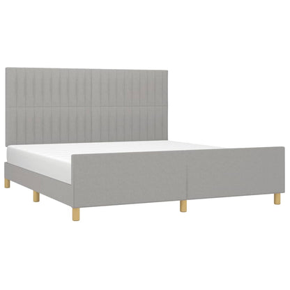 Bedframe met hoofdeinde stof lichtgrijs 180x200 cm 180 x 200 cm Lichtgrijs
