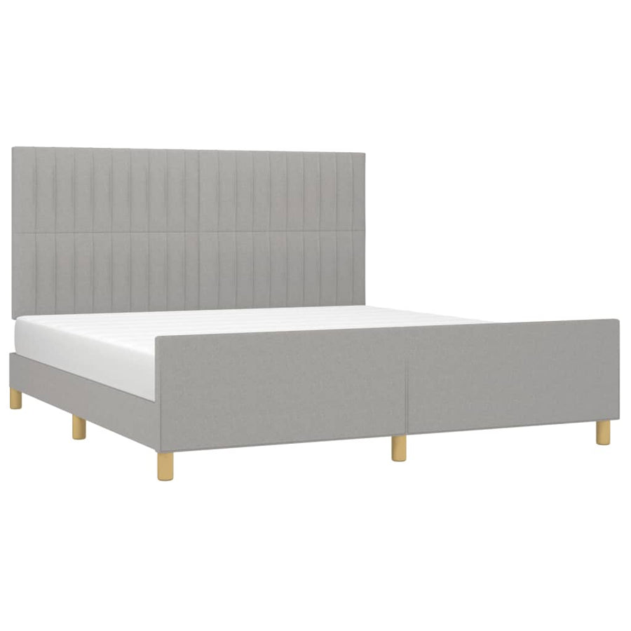 Bedframe met hoofdeinde stof lichtgrijs 180x200 cm 180 x 200 cm Lichtgrijs