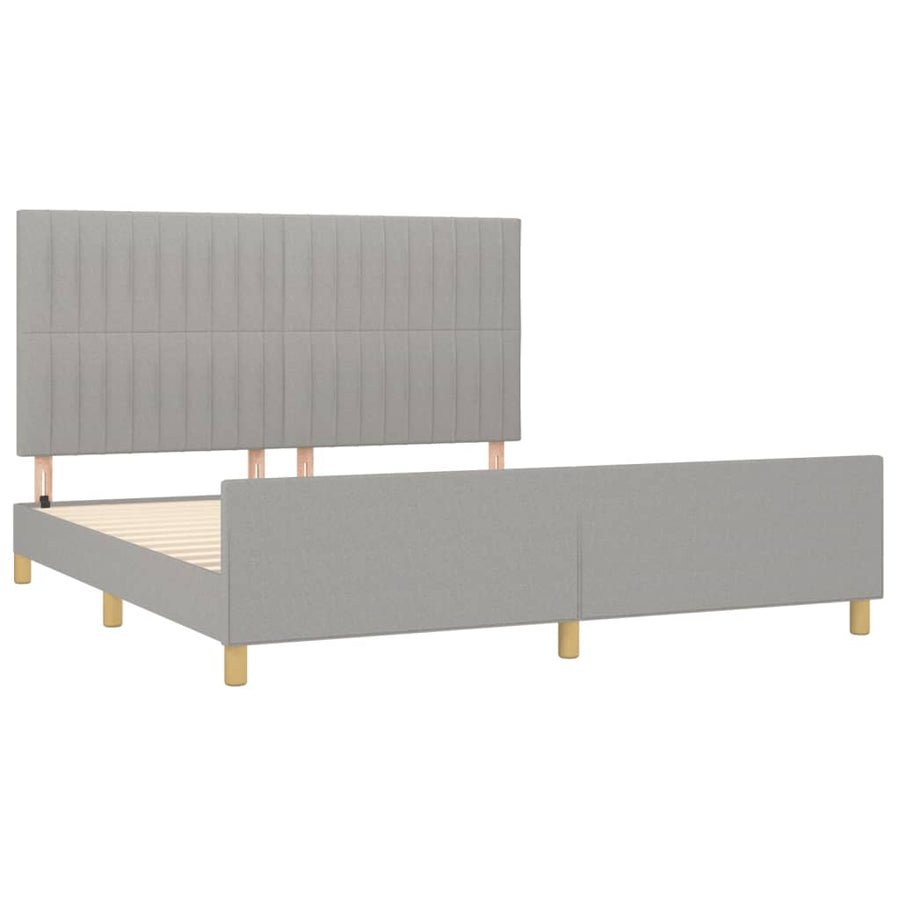Bedframe met hoofdeinde stof lichtgrijs 180x200 cm 180 x 200 cm Lichtgrijs
