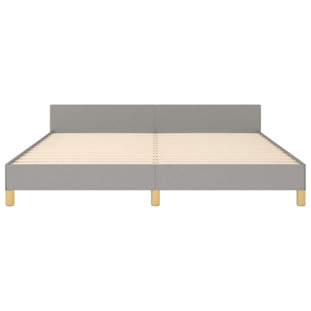 Bedframe met hoofdeinde stof lichtgrijs 180x200 cm 180 x 200 cm Lichtgrijs