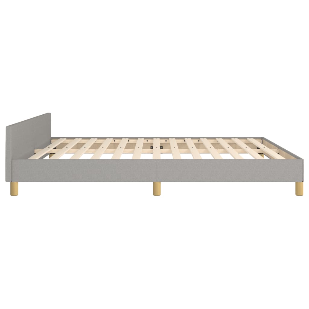 Bedframe met hoofdeinde stof lichtgrijs 180x200 cm 180 x 200 cm Lichtgrijs