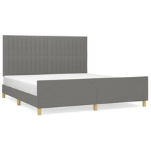 Bedframe Met Hoofdeinde Stof Donkergrijs 180 x 200 cm Verticale strepen