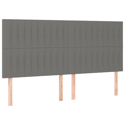 Bedframe Met Hoofdeinde Stof Donkergrijs 180 x 200 cm Verticale strepen