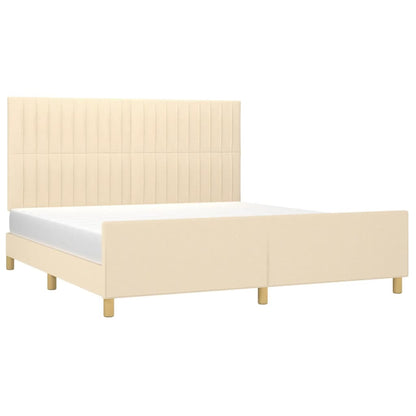Bedframe zonder matras stof crèmekleurig 180x200 cm
