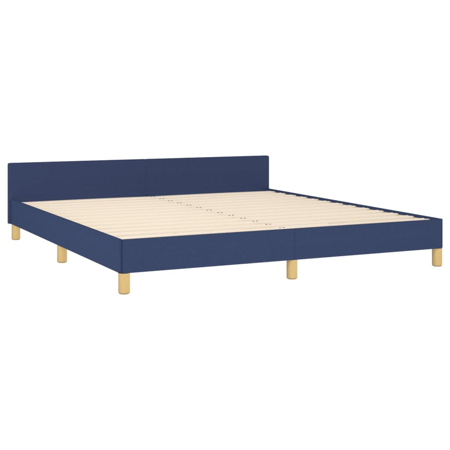 Bedframe Met Hoofdeinde Stof Blauw 180 x 200 cm Verticale strepen