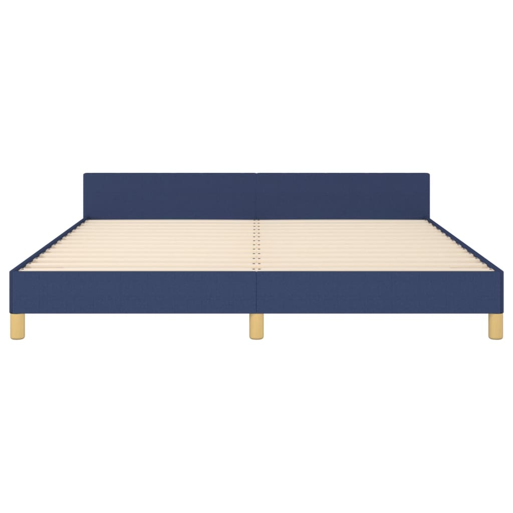 Bedframe Met Hoofdeinde Stof Blauw 180 x 200 cm Verticale strepen