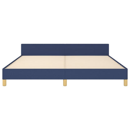 Bedframe Met Hoofdeinde Stof Blauw 180 x 200 cm Verticale strepen