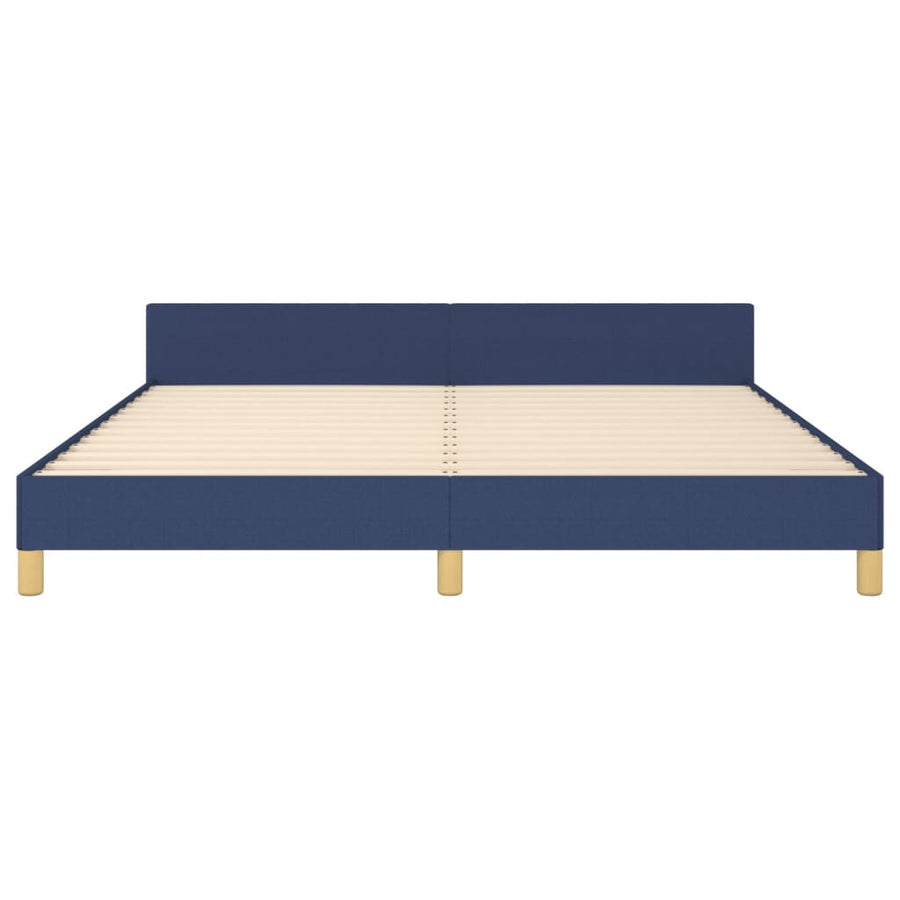 Bedframe Met Hoofdeinde Stof Blauw 180 x 200 cm Verticale strepen