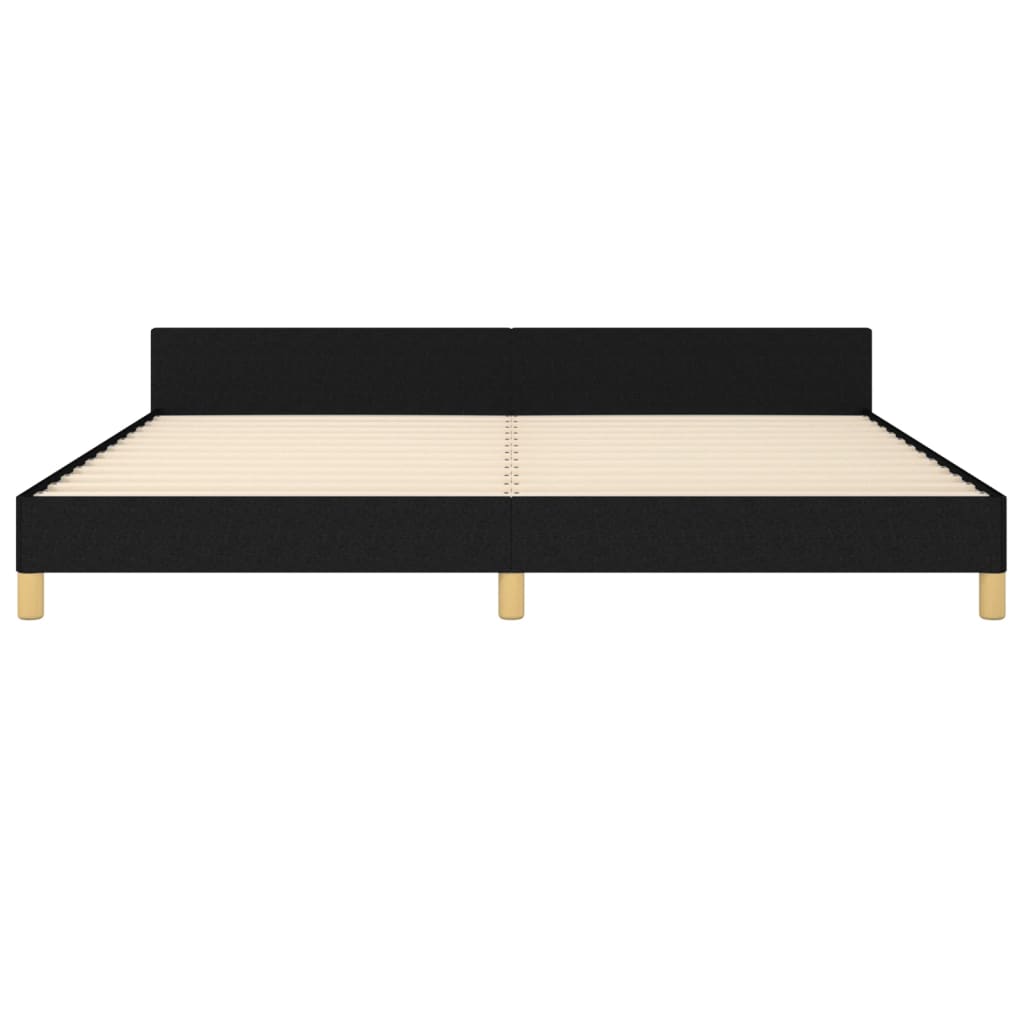 Bedframe Met Hoofdeinde Stof Zwart 200 x 200 cm Verticale strepen