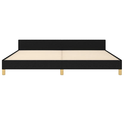 Bedframe Met Hoofdeinde Stof Zwart 200 x 200 cm Verticale strepen