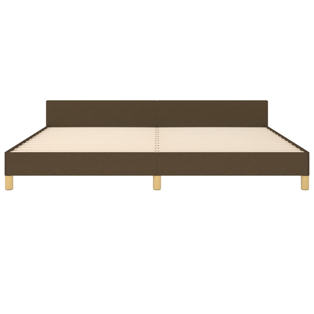 Bedframe Met Hoofdeinde Stof Donkerbruin 200 x 200 cm Verticale strepen