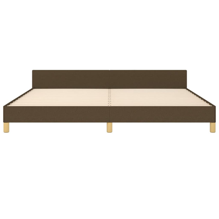 Bedframe Met Hoofdeinde Stof Donkerbruin 200 x 200 cm Verticale strepen