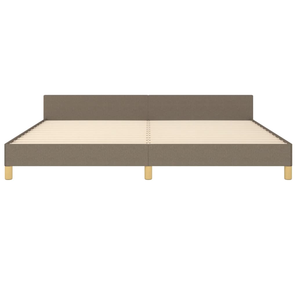 Bedframe met hoofdeinde stof taupe 200x200 cm 200 x 200 cm Verticale strepen