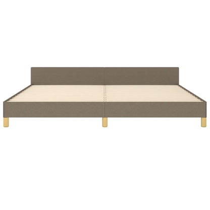 Bedframe met hoofdeinde stof taupe 200x200 cm 200 x 200 cm Verticale strepen