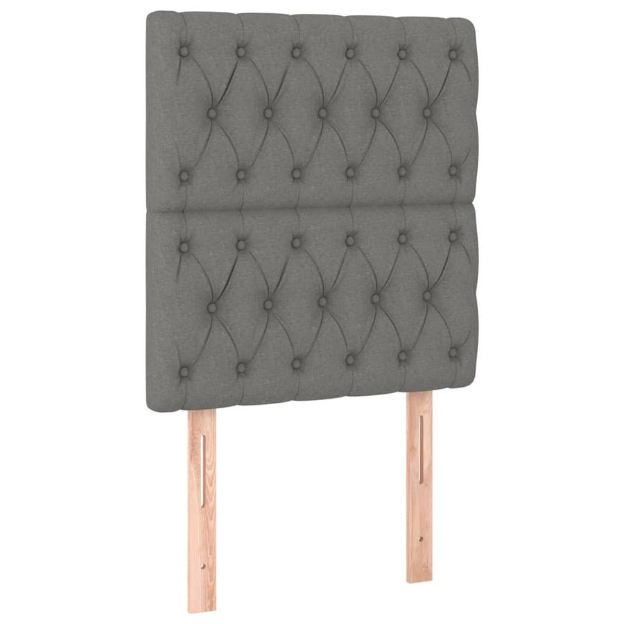 Bedframe Met Hoofdbord Stof Donkergrijs 80 x 200 cm Getuft ontwerp