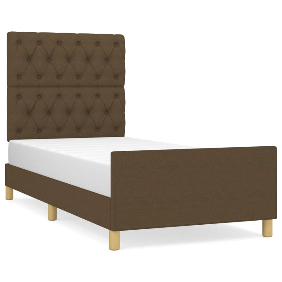 Bedframe Met Hoofdeinde Stof Donkerbruin 80 x 200 cm Getuft ontwerp