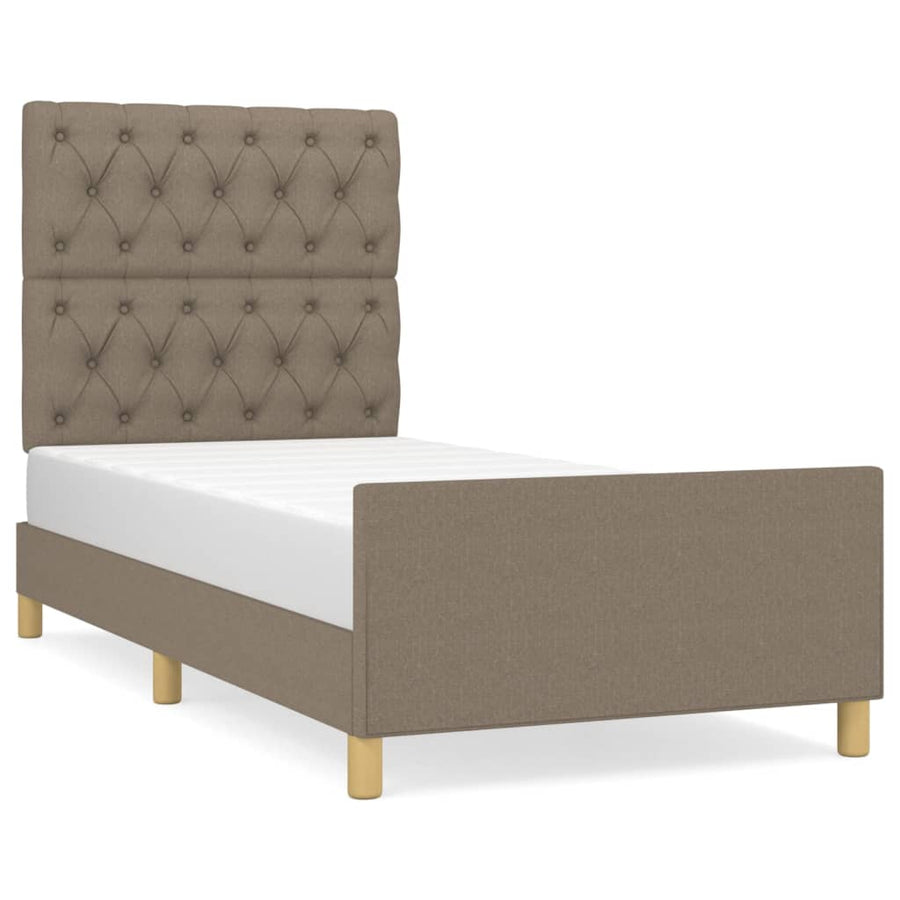 Bedframe Met Hoofdeinde Stof Taupe 80 x 200 cm Getuft ontwerp