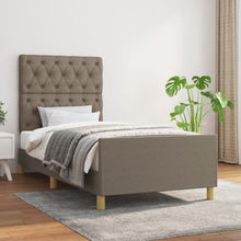 Bedframe Met Hoofdeinde Stof Taupe 80 x 200 cm Getuft ontwerp