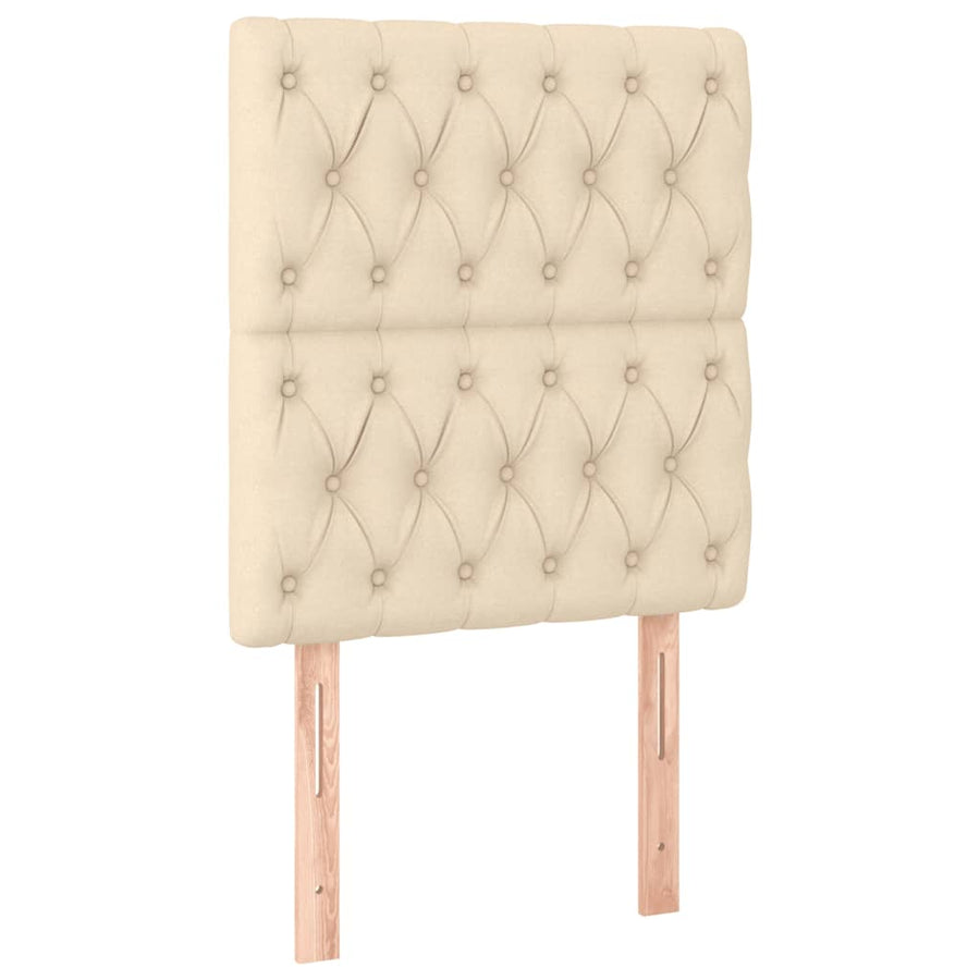 Bedframe Met Hoofdeinde Stof Kleurig Crème 80 x 200 cm Getuft ontwerp