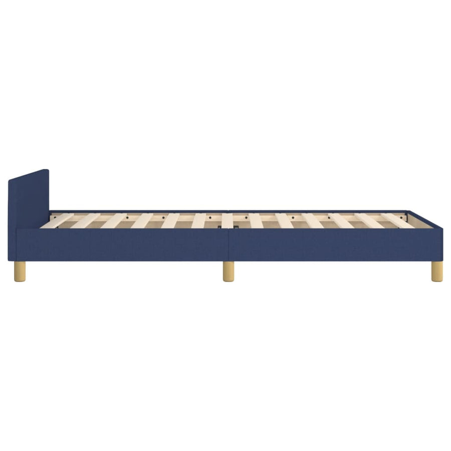 Bedframe Met Hoofdbord Stof Blauw 80 x 200 cm Getuft ontwerp