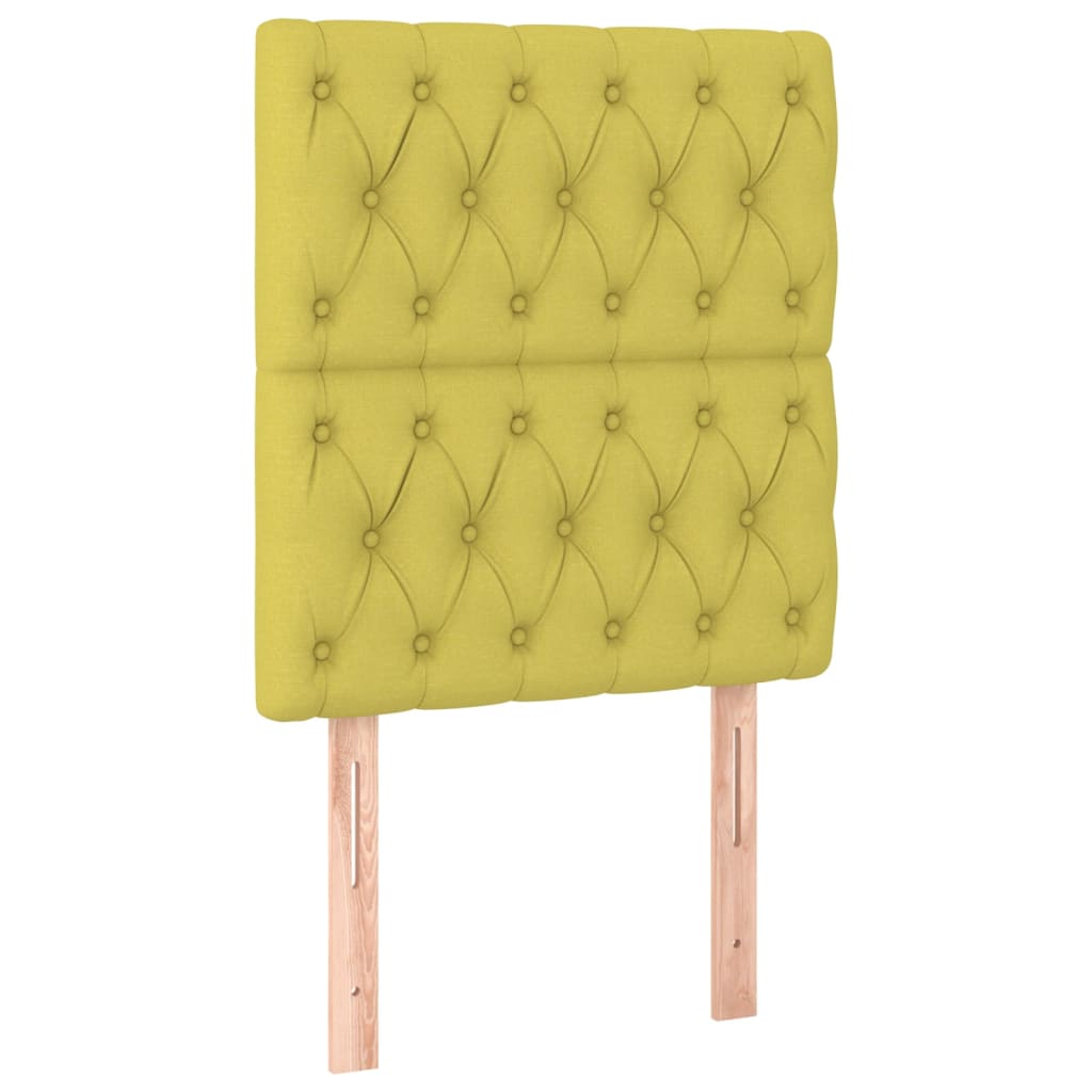 Bedframe Met Hoofdbord Stof Groen 80X200 Cm 80 x 200 cm Getuft ontwerp