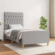 Bedframe 90x190 cm stof lichtgrijs