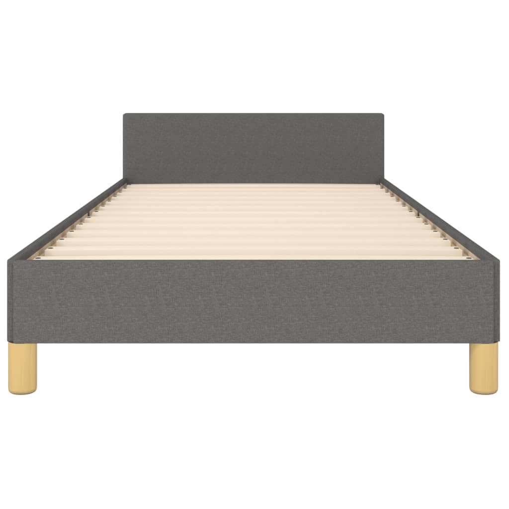 Bedframe Met Hoofdeinde Stof Donkergrijs 90 x 190 cm Getuft ontwerp