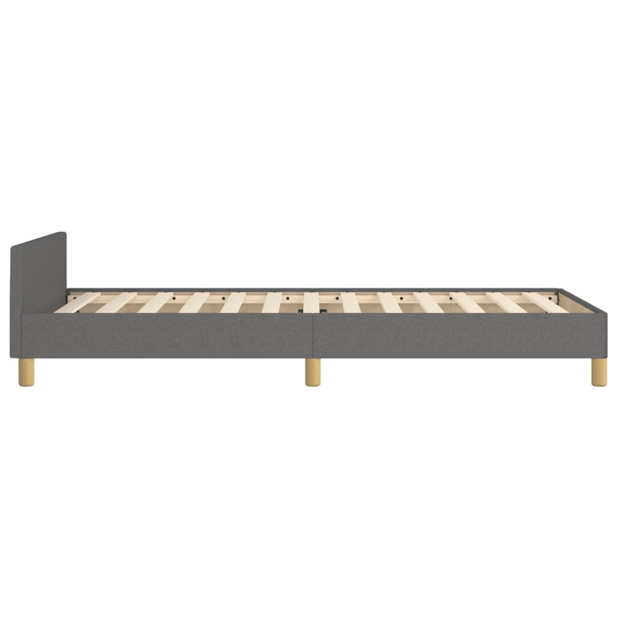 Bedframe Met Hoofdeinde Stof Donkergrijs 90 x 190 cm Getuft ontwerp