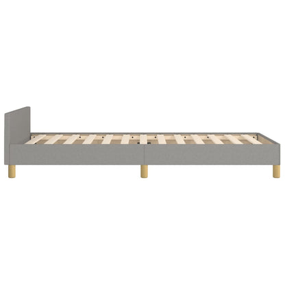Bedframe met hoofdeinde stof lichtgrijs 90x200 cm 90 x 200 cm Lichtgrijs