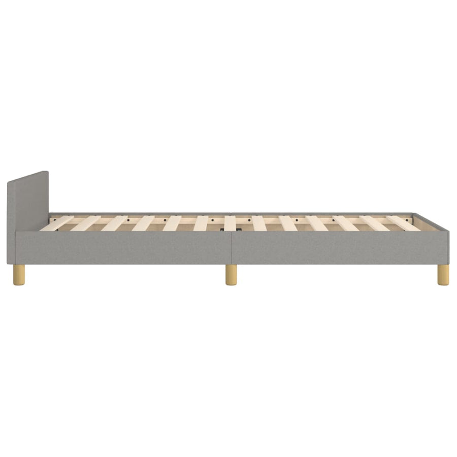 Bedframe met hoofdeinde stof lichtgrijs 90x200 cm 90 x 200 cm Lichtgrijs