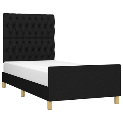 Bedframe Met Hoofdeinde Stof Zwart 90 x 200 cm Getuft ontwerp