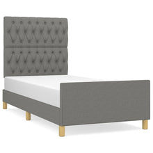 Bedframe Met Hoofdeinde Stof Donkergrijs 100 x 200 cm Getuft ontwerp