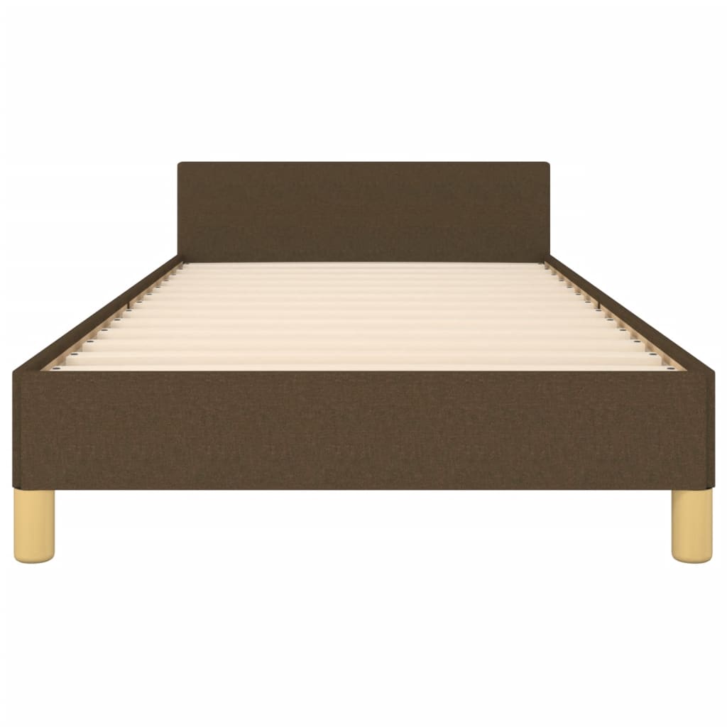 Bedframe Met Hoofdeinde Stof Donkerbruin 100X200 Cm 100 x 200 cm Getuft ontwerp