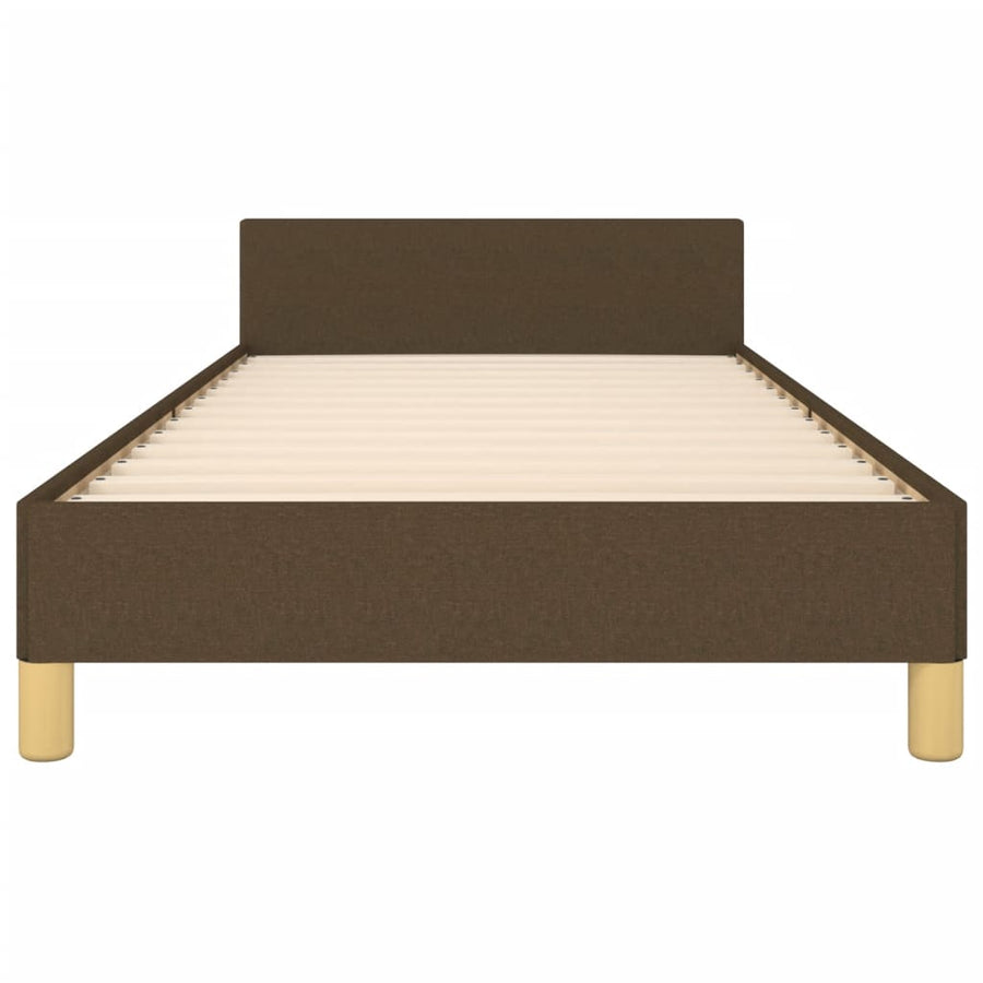 Bedframe Met Hoofdeinde Stof Donkerbruin 100X200 Cm 100 x 200 cm Getuft ontwerp