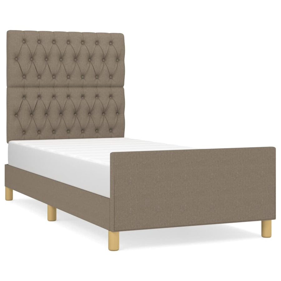 Bedframe zonder matras 100x200 cm stof taupe