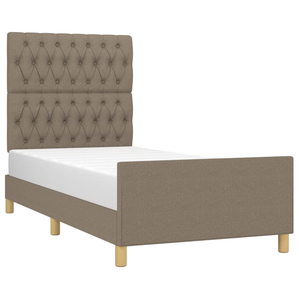 Bedframe zonder matras 100x200 cm stof taupe