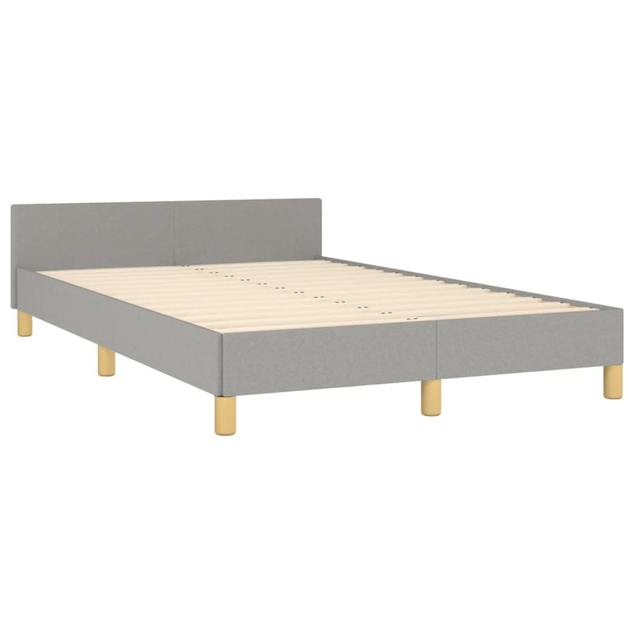 Bedframe met hoofdeinde stof lichtgrijs 120x200 cm 120 x 200 cm Lichtgrijs