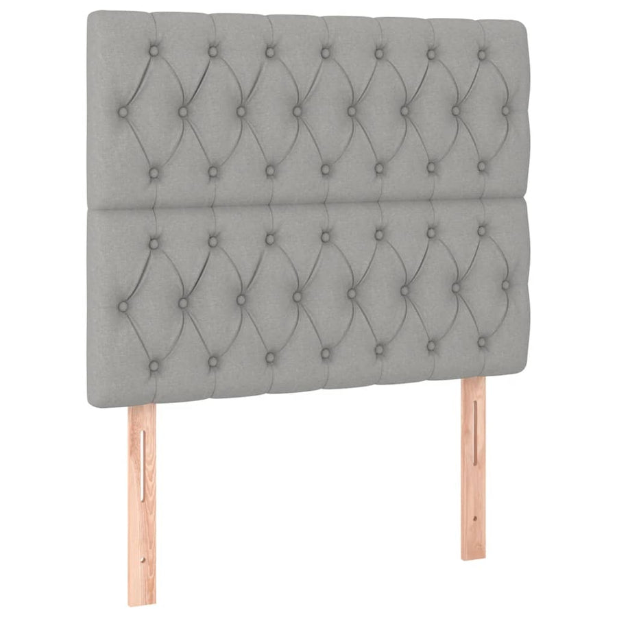 Bedframe met hoofdeinde stof lichtgrijs 120x200 cm 120 x 200 cm Lichtgrijs