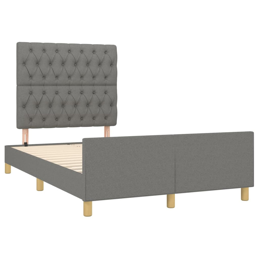 Bedframe Met Hoofdeinde Stof Donkergrijs 120 x 200 cm Getuft ontwerp