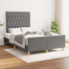 Bed frame without mattress 120x200 cm dark grey fabric